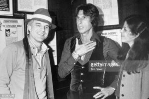 16th January 1978, American comedians Steve Martin, David Brenner, and Gilda Radner (1946 - 1989) at the comedy club Catch A Rising Star, in New York City. (Photo by Tim Boxer/Getty Images)